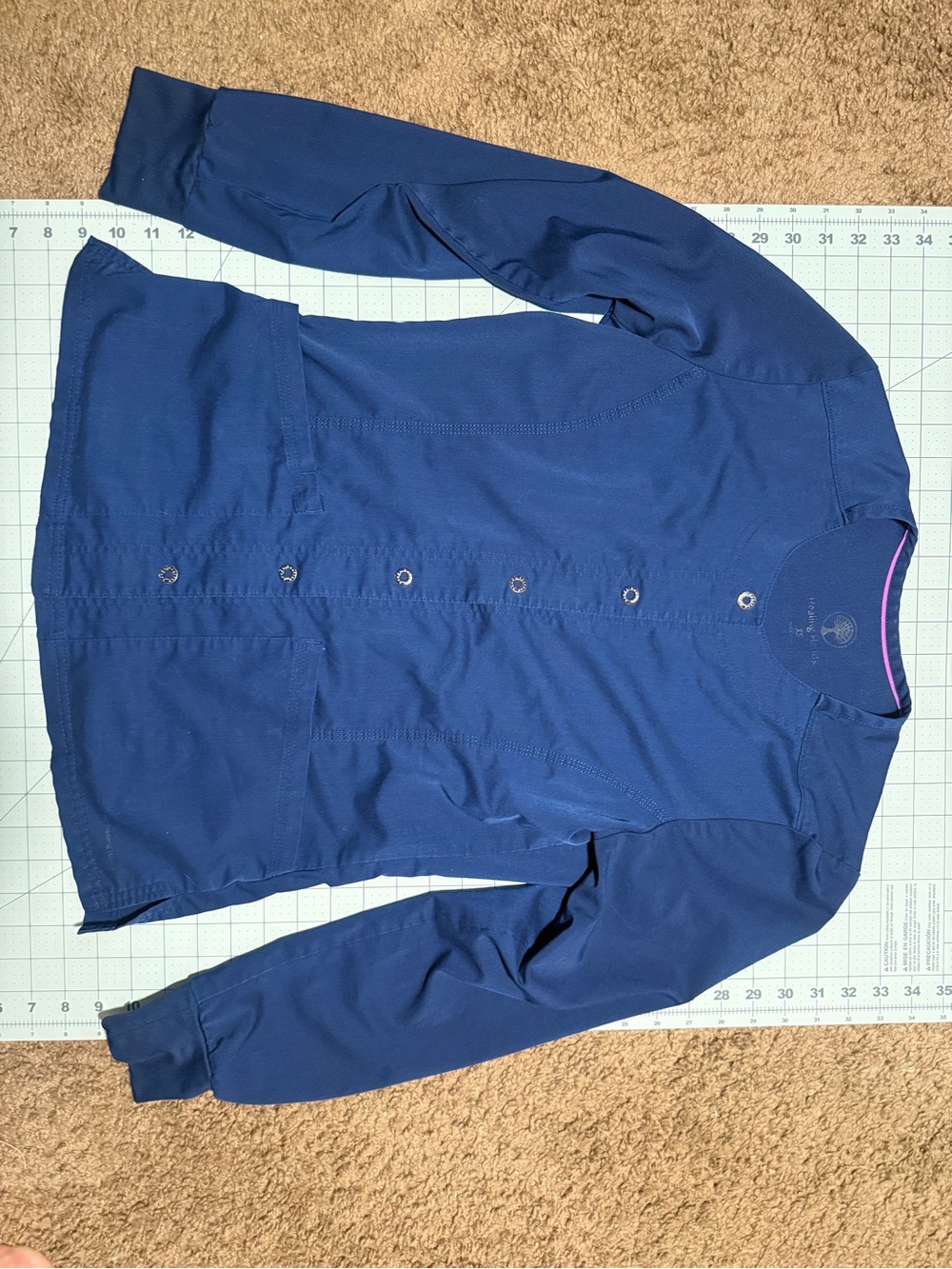 healing hands Navy Button-Front Lightweight Shirt Jacket